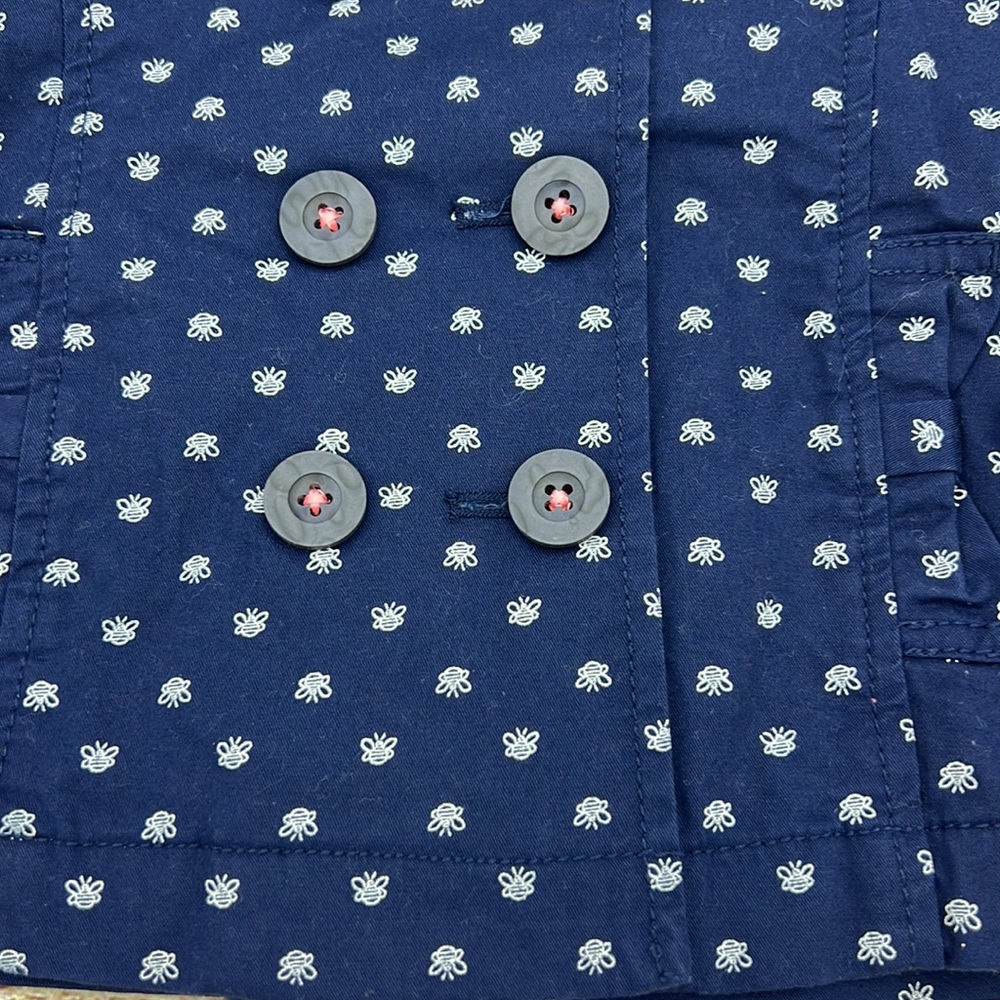 Cherokee Navy Bee 🐝 Trench with Pink Lining Sz 2T - Picture 3 of 5